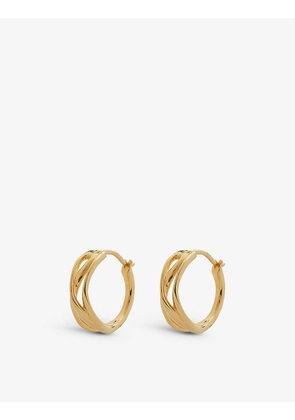 Nura Reef Crossover 18ct recycled yellow gold-plated vermeil sterling silver huggie earrings