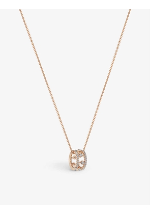 Dewdrop 18ct rose-gold and 0.59ct diamond pendant necklace
