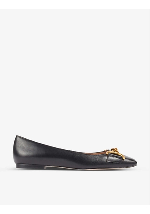 Charlotte snaffle-trimmed leather flats