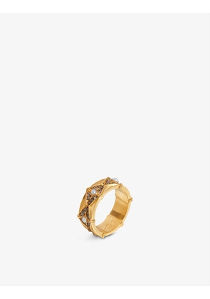 Harris Reed x Missoma recycled 18ct yellow gold-plated vermeil sterling silver, white cubic zirconia and pearl ring