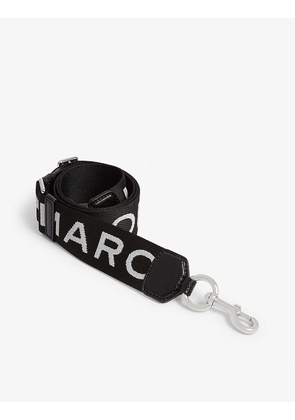 Marc Jacobs Women's Black and Grey Webbed Logo Strap