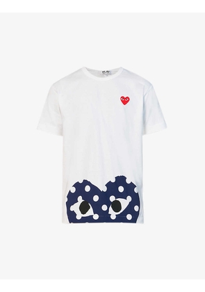 Polka-dot logo-print cotton-jersey T-shirt