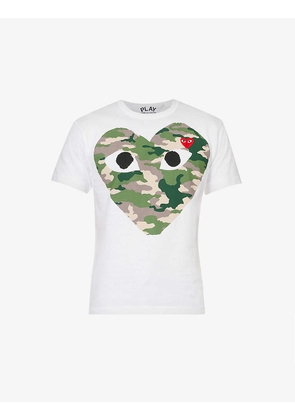 Big heart camouflage cotton-jersey T-shirt