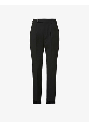 Popieyt tapered mid-rise woven trousers