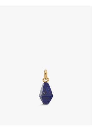 Geometric Gemstone 18ct recycled yellow gold-plated vermeil sterling-silver and lapis pendant