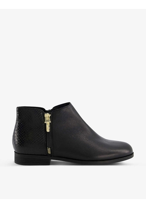 Pandie side-zip snake-effect leather ankle boots