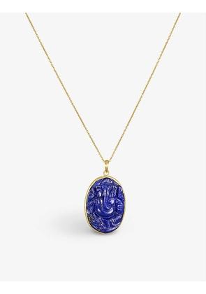Sophie Theakston Ganesh 18ct yellow-gold and lapis lazuli pendant necklace