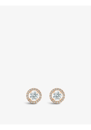 Aura 18ct rose-gold and 0.52ct brilliant-cut diamond stud earrings