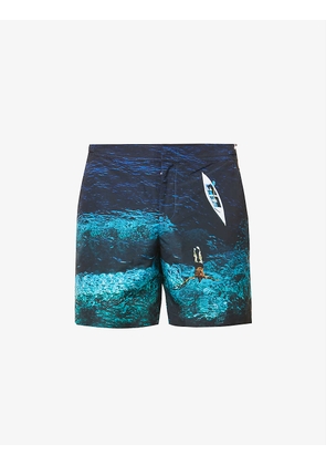 Bulldog Photo graphic-print slim-fit swim shorts