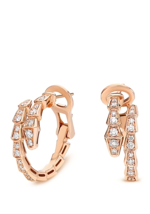Bvlgari Rose Gold and Diamond Serpenti Viper Earrings
