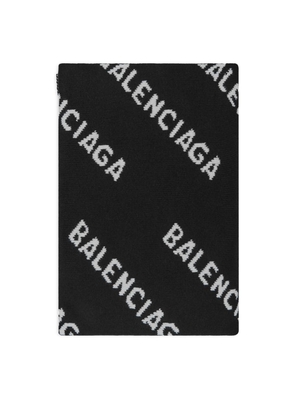 Balenciaga Virgin Wool All-Over Logo Scarf