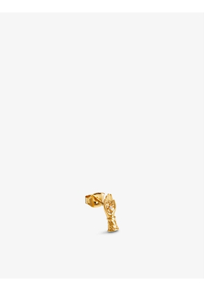 Harris Reed x Missoma Hand recycled 18ct yellow gold-plated vermeil sterling-silver and white cubic zirconia stud earring