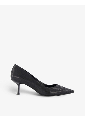 Anastasia mid-heel woven court shoes