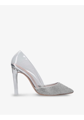 Violetta rhinestone-embellished perspex heeled courts