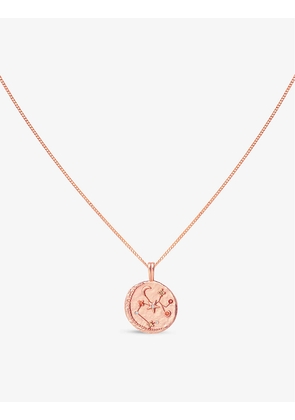 Zodiac Sagittarius 18ct rose gold-plated recycled-silver and cubic zirconia necklace