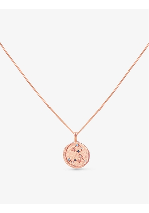 Zodiac Pisces 18ct rose gold-plated recycled sterling-silver and cubic zirconia pendant necklace