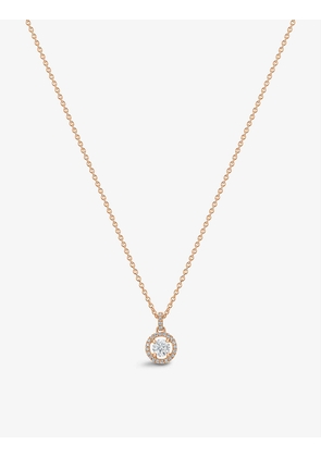 Aura 18ct rose-gold and 0.29ct brilliant-cut diamond pendant necklace