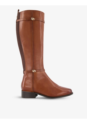 Tap leather riding boots