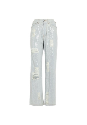 Palm Angels Sequinned Straight Jeans