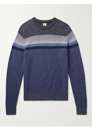 Faherty - Jacquard-Knit Wool Sweater - Men - Blue - S
