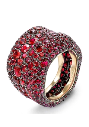 Fabergé Yellow Gold and Ruby Emotion Ring