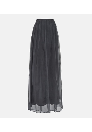 Brunello Cucinelli Pleated silk chiffon maxi skirt
