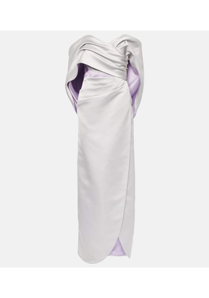 Carolina Herrera Off-shoulder draped satin gown