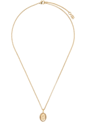 Dolce & Gabbana Gold Graphic Pendant Necklace