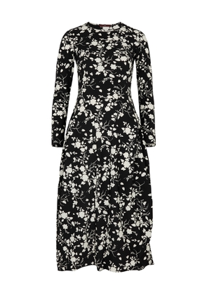 High At-Length Printed Jersey Dress - Black And White - 12
