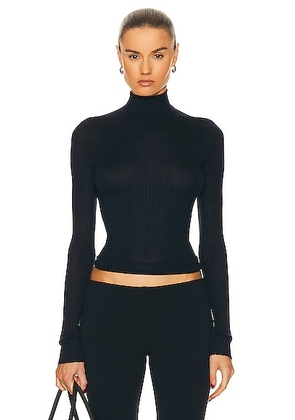 SPRWMN Mock Neck Top in Inkwell - Navy. Size L (also in XS).