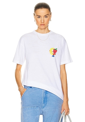 Sky High Farm Workwear Unisex Perennial Shana Graphic T-shirt Knit in WHITE - White. Size XL/1X (also in L, S).