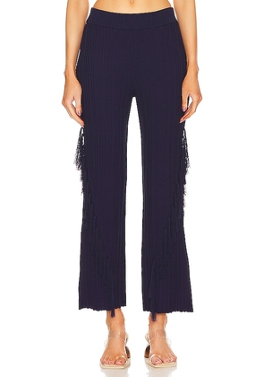 Cult Gaia Maude Knit Pant in Navy. Size L, S, XL.