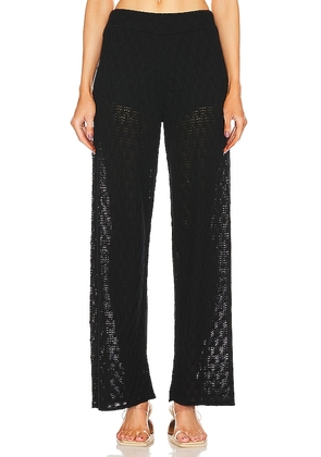 Cult Gaia Jayla Flare Knit Pant in Black. Size L, M, S, XL.