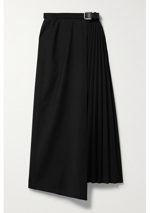 Tibi - + Net Sustain Belted Pleated Recycled Woven Maxi Wrap Skirt - Black - US00,US0,US2,US4,US6,US8,US10,US12,US14