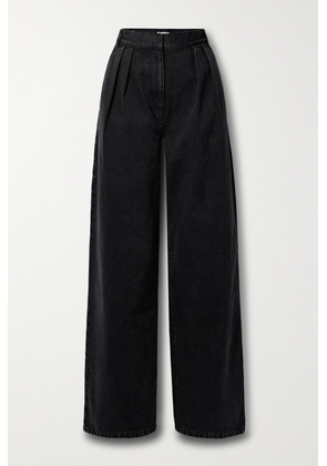 Tibi - Stella Pleated Low-rise Wide-leg Jeans - Black - 24,25,26,27,28,29,30,31,32