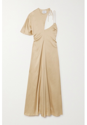 ESSE Studios - Lumiere Cascade Asymmetric Satin Maxi Dress - Gold - UK 6,UK 8,UK 10,UK 12,UK 14