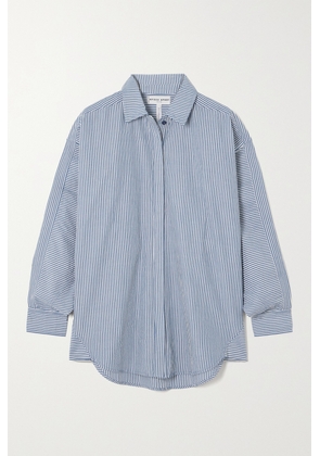 APIECE APART - Kaarina Striped Organic Cotton-poplin Shirt - Blue - xx small,x small,small,medium,large