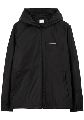 Burberry Oak Leaf Crest-print zipped hooded jacket - Black