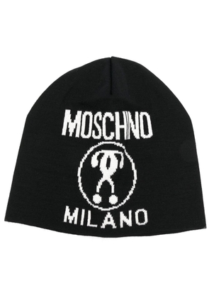 Moschino intarsia-knit logo beanie - Black