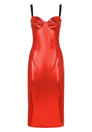 Dolce & Gabbana corset-style midi dress - Red