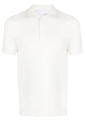 Neil Barrett logo-embroidered button-fastening polo shirt - White