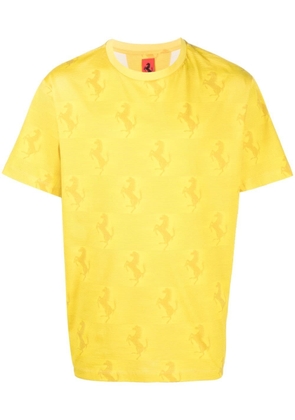 Ferrari logo-print cotton T-shirt - Yellow