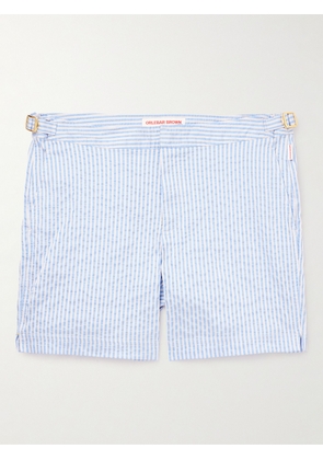 Orlebar Brown - Bulldog Slim-Fit Mid-Length Striped Seersucker Swim Shorts - Men - Blue - UK/US 30