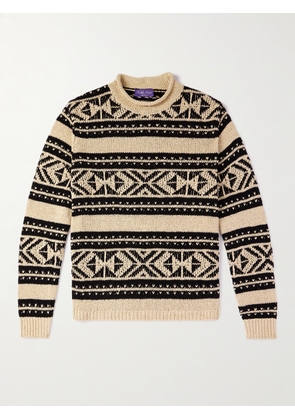 Ralph Lauren Purple Label - Mock-Neck Silk-Jacquard Sweater - Men - Neutrals - S