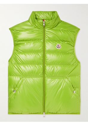 Moncler - Aube Slim-Fit Logo-Appliquéd Quilted Shell Down Gilet - Men - Green - 1