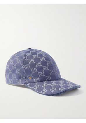 Gucci - Monogrammed Cotton-Blend Canvas Baseball Cap - Men - Blue - S