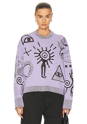Stella McCartney Flock Artwork Knit Jumper in Mauve - Lavender. Size XS (also in ).