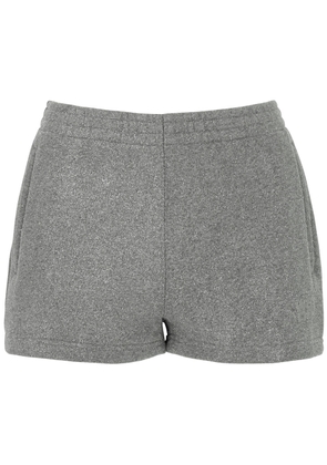 Alexander Wang Glittered Cotton-blend Shorts - Grey - L