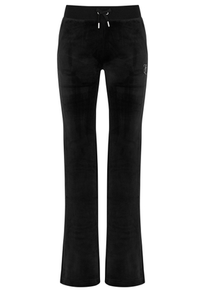 Juicy Couture Del Ray Logo-embellished Velour Sweatpants - Black - L