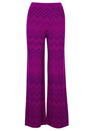 Missoni Zigzag-intarsia Wool-blend Trousers - Purple - 8